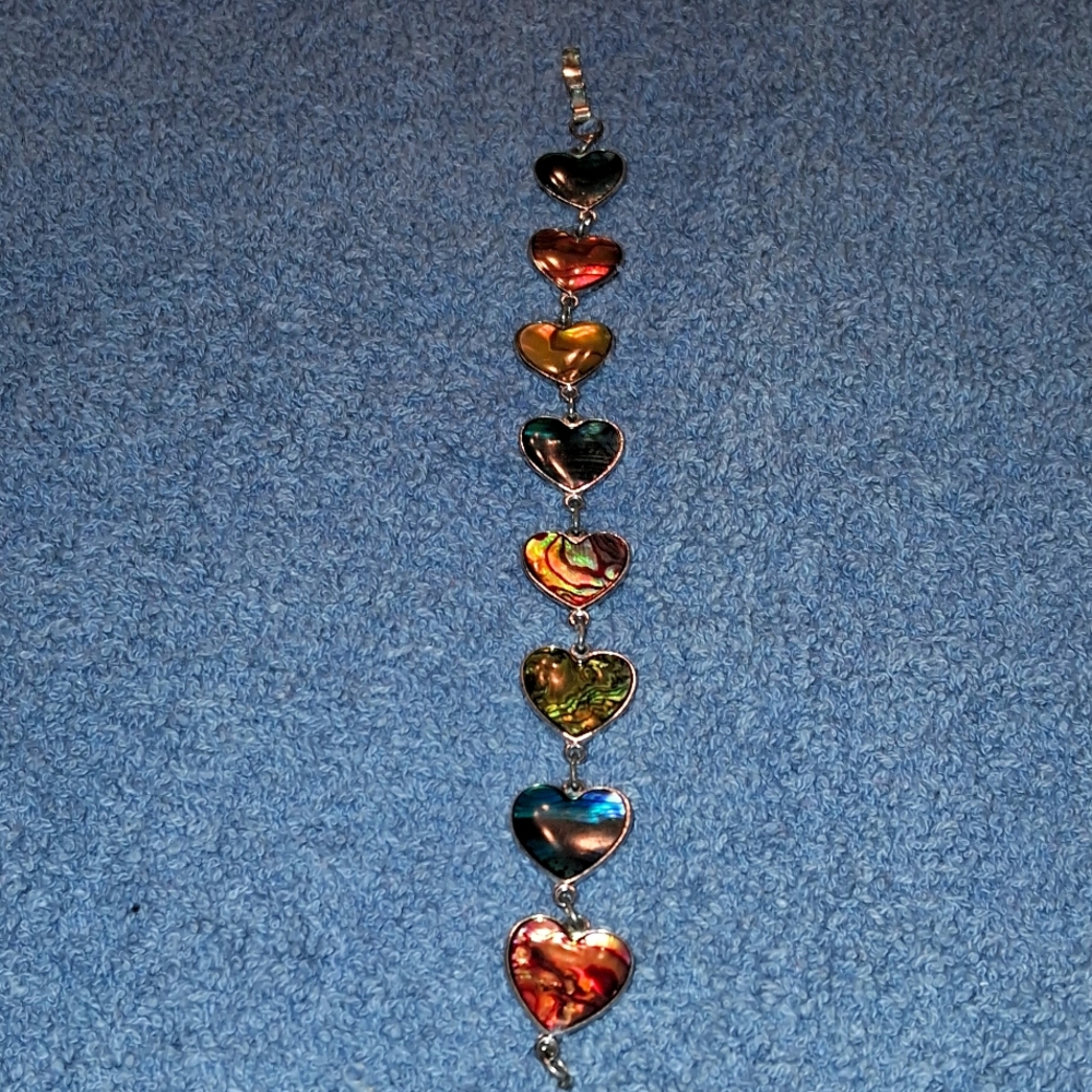 7.5",Vintage,Colorful,Hearts Bracelet💕❤️💕